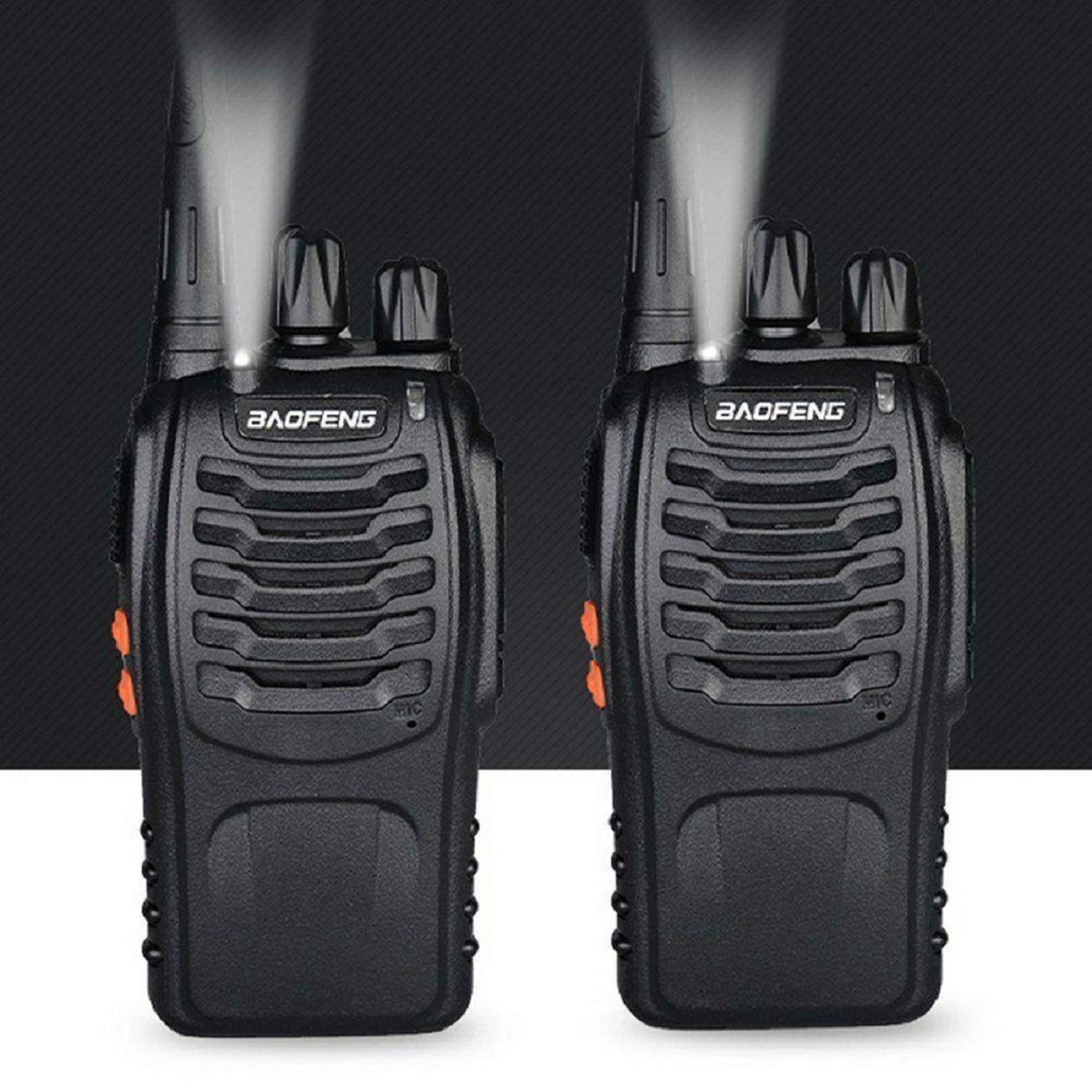 SekyuritiBijon UHF 400-470MHz CTCSS/DCS Handheld Amateur Radio Walkie Talkie  Two-Way Radio Long Range, 16 Channels, with Earbud Microphone, Low Voltage  Alert (Black, 2-Pack) - Price History